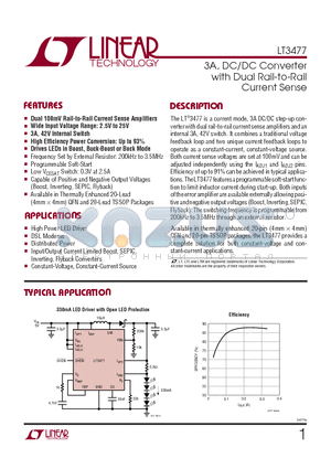 LT3477IUF datasheet - 3A, DC/DC Converter with Dual Rail-to-Rail Current Sense