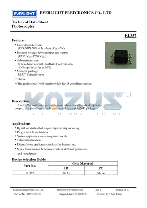 EL357 datasheet - Photocoupler