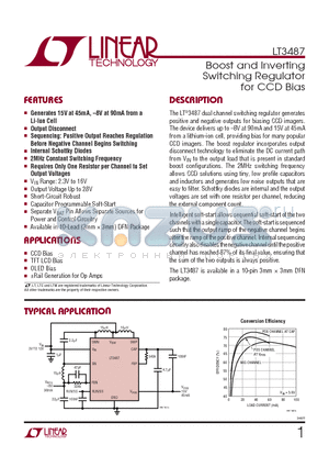 LT3487EDD datasheet - Boost and Inverting Switching Regulator for CCD Bias