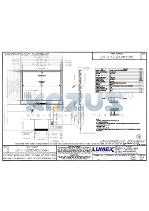 LCT-H320240M35WT datasheet - 3.5 ACTIVE MATRIX FULL COLOR TFT PANEL