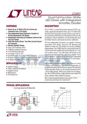 LT3497EDDB datasheet - Dual Full Function White LED Driver with Integrated Schottky Diodes