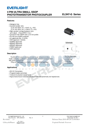 EL3H7E datasheet - 4 PIN ULTRA SMALL SSOP