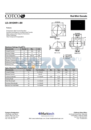 LD-301DHR1-B0 datasheet - Red Mini Dorado