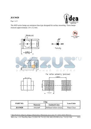 JGC0428 datasheet - miniature lens type designed for surface mounting