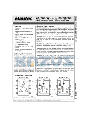 EL4421CS datasheet - Multiplexed-Input Video Amplifiers