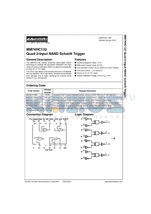 MM74HC132N datasheet - Quad 2-Input NAND Schmitt Trigger