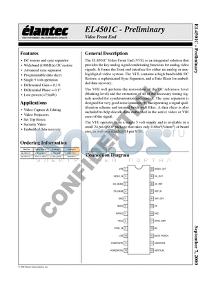 EL4501C datasheet - Video Front End