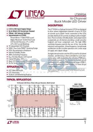 LT3595A datasheet - 16 Channel Buck Mode LED Driver