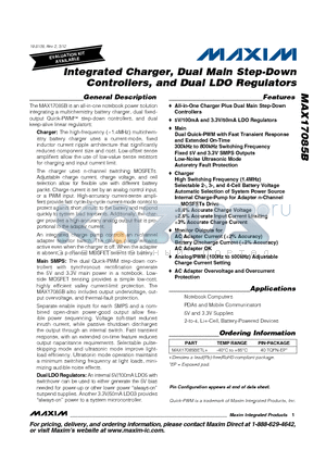 MAX17085B_12 datasheet - Integrated Charger, Dual Main Step-Down Controllers, and Dual LDO Regulators