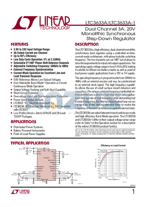 LT3626 datasheet - Dual Channel 3A, 20V Monolithic Synchronous Step-Down Regulator