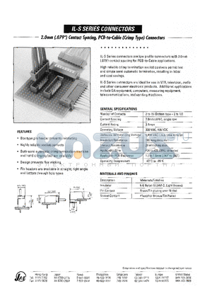 IL-S-XP-XXXX datasheet - 2.0mm (.079) Contact Spocing, PCB-to-Cable (Crimp Type) Connectors