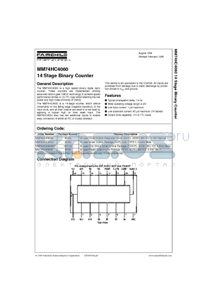 MM74HC4060MTC datasheet - 14 Stage Binary Counter