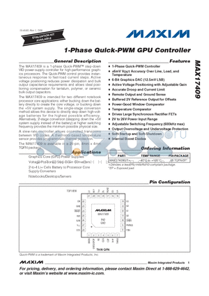 MAX17409 datasheet - 1-Phase Quick-PWM GPU Controller