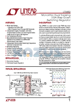 LT3692 datasheet - Monolithic Dual Tracking 3.5A Step-Down Switching Regulator