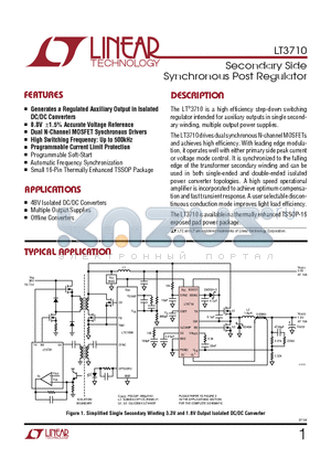 LT3710 datasheet - Secondary Side Synchronous Post Regulator