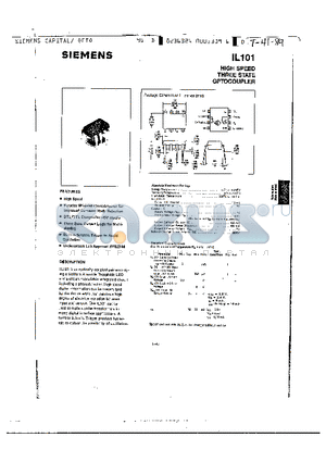 IL101 datasheet - high speed three state optocoupler