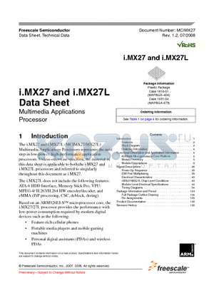MCIMX27_08 datasheet - Multimedia Applications Processor