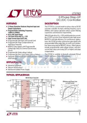 LT3782IFE datasheet - 2-Phase Step-UP DC/DC Controller