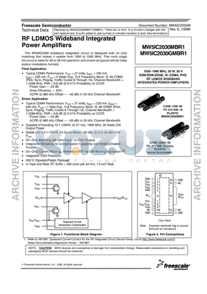 MW5IC2030MBR1_06 datasheet - RF LDMOS Wideband Integrated Power Amplifiers