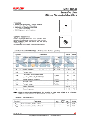 MCK100-8 datasheet - Silicon Controlled Rectifiers