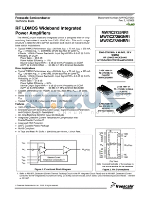 MW7IC2725NBR1 datasheet - RF LDMOS Wideband Integrated Power Amplifiers