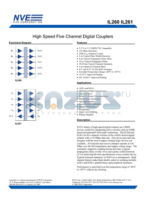 IL260BETR7 datasheet - High Speed Five Channel Digital Couplers