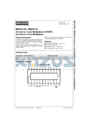 MM82C19N datasheet - 16-Line to 1-Line Multiplexer 3-STATE . 16-Line to 1-Line Multiplexer