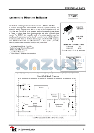 IL33193N datasheet - Automotive Direction Indicator