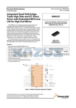 MM908E622_08 datasheet - Integrated Quad Half-bridge, Triple High Side and EC Glass Driver with Embedded MCU and LIN for High End Mirror