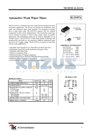 IL33197AD datasheet - Automotive Wash Wiper Timer