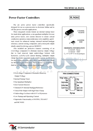 IL34262 datasheet - Power Factor Controllers