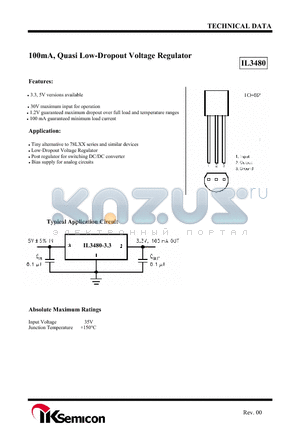 IL3480 datasheet - 100mA, Quasi Low-Dropout Voltage Regulator