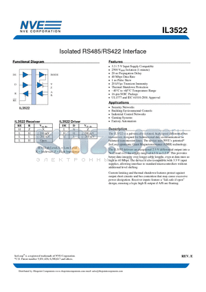 IL3522 datasheet - Isolated RS485/RS422 Interface