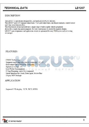 LD1207 datasheet - The LD1207 is specifically designed for LED DISPLAY drivers