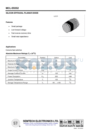 MCL-SS352 datasheet - SILICON EPITAXIAL PLANAR DIODE