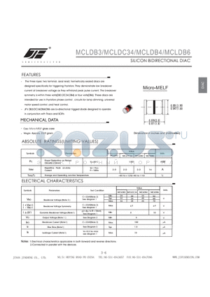 MCLDC34 datasheet - SILICON BIDIRECTIONAL DIAC