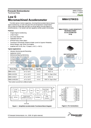 MMA1270EG datasheet - Low G Micromachined Accelerometer