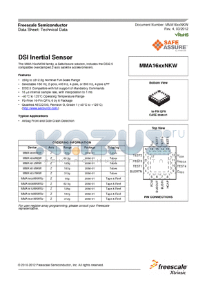 MMA1612NKW datasheet - DSI Inertial Sensor