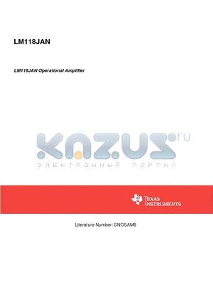JL118SHA datasheet - LM118JAN Operational Amplifier