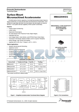 MMA2204KEG datasheet - Surface Mount Micromachined Accelerometer