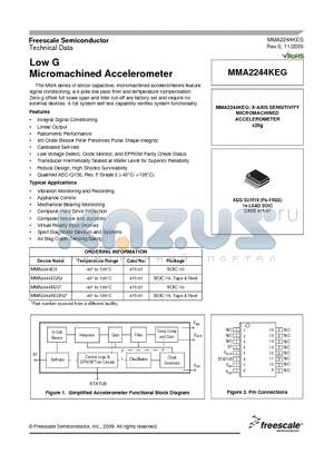 MMA2244EG datasheet - Low G Micromachined Accelerometer