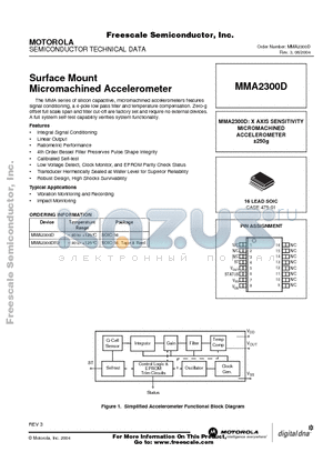 MMA2300D datasheet - Surface Mount Micromachined Accelerometer