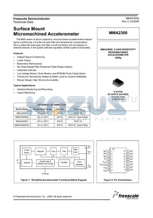 MMA2300EG datasheet - Surface Mount Micromachined Accelerometer