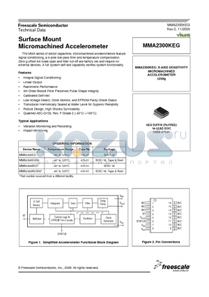 MMA2300EG datasheet - Surface Mount Micromachined Accelerometer