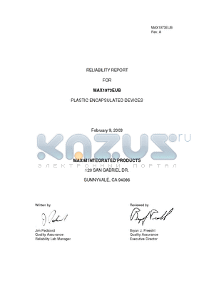 MAX1973EUB datasheet - PLASTIC ENCAPSULATED DEVICES