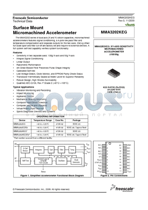 MMA3202EGR2 datasheet - Surface Mount Micromachined Accelerometer