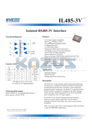 IL485-3V datasheet - Isolated RS485-3V Interface