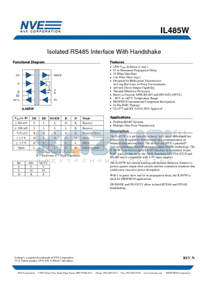 IL485WTR13 datasheet - Isolated RS485 Interface With Handshake