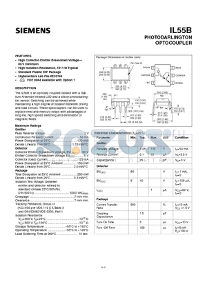 IL55B datasheet - PHOTODARLINGTON OPTOCOUPLER