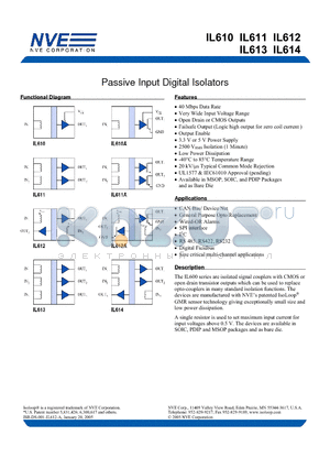 IL610-2TR13 datasheet - Passive Input Digital Isolators